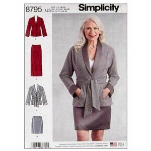 Simplicity Sewing Pattern 8795 Misses Skirt Jacket Petite Size 16-24